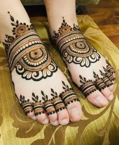 Complex Henna Design for Feet