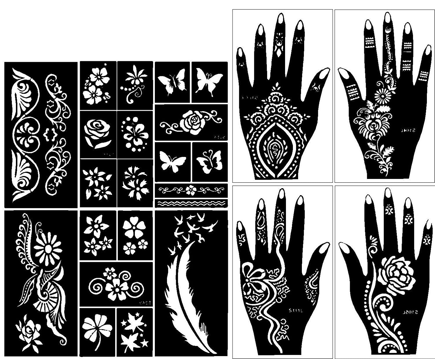 50 Quick Easy And Simple Mehndi Designs For All Occasions   Mehndi Stencils Set 